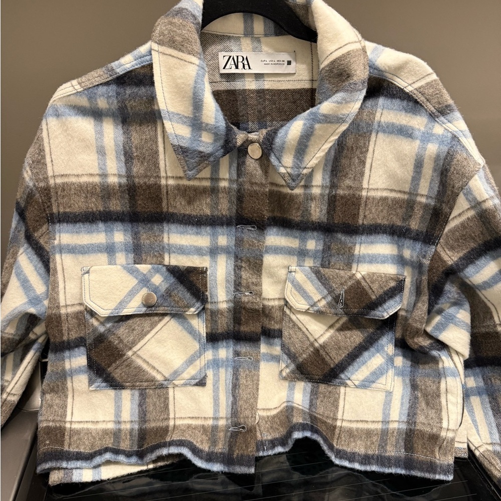 Zara flannel short jacket